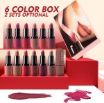 ⁦Katiluxiya 6Pcs Red Velvet Matte Lipstick Set, High Pigmented Long-Lasting Waterproof Lip Stick Lip,Moisturizing balms, Sheer tint, Shine & Glowy Finish,Stain Makeup Gift Sets. (02, color)⁩ - الصورة ⁦6⁩