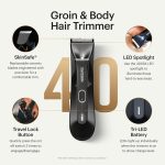 ⁦MANSCAPED™ Electric Groin Hair Trimmer, The Lawn Mower™ 4.0, Replaceable SkinSafe™ Ceramic Blade Heads, Waterproof Wet/Dry Clippers, Rechargeable, Wireless Charging, Ultimate Male Hygiene Razor⁩ - الصورة ⁦2⁩