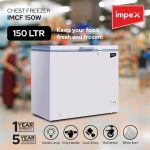 ⁦Impex Chest Freezer, Horizontal Refrigerator 150 Liter 75W, Energy Efficient Refrigeration System With Lamp,Lock & Key, Ideal for Home & Restaurants,1Year Product 5 Years Compressor Warranty-IMCF 150A⁩ - الصورة ⁦2⁩