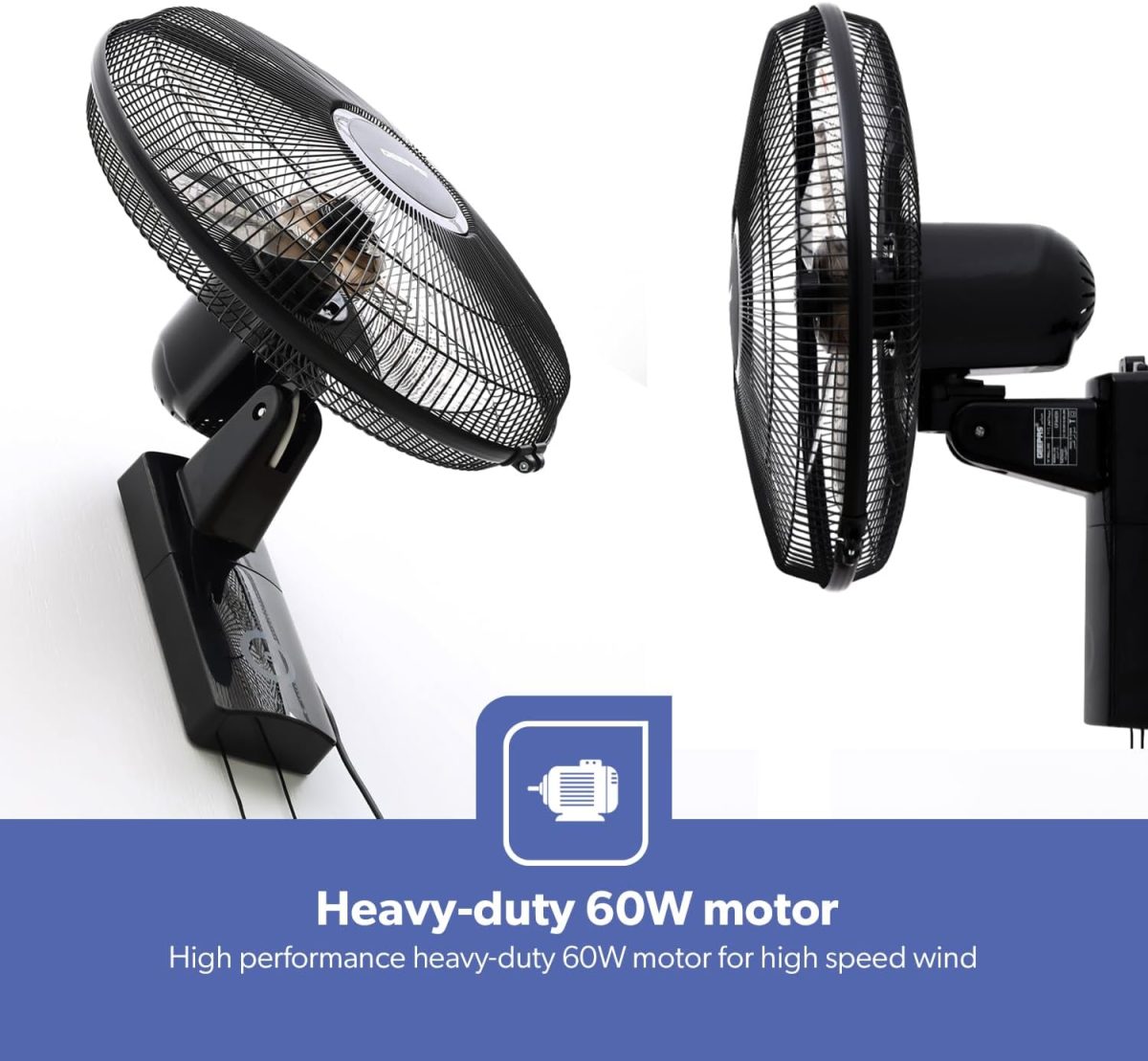⁦Geepas 16-Inch Table Fan | 3 Speed Settings With Oscillating/Rotating And Static Feature | Electric Wall Mount Cooling Fan For Home, Green House, Work Room Or Office Use | 2 Year Warranty⁩ - الصورة ⁦7⁩