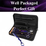 ⁦Purple Dragon 5.5 inch Hair Cutting Scissors Set with Razor, Leather Scissors Case, Barber Hair Cutting Shears Hair Thinning/Texturizing Shears for Professional Hairdresser or Home Use ()⁩ - الصورة ⁦8⁩