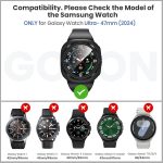 ⁦Ctoby Rugged Bezel Case for Samsung Galaxy Watch Ultra Screen Protector 47mm - Soft TPU Bumper Face Cover + 2 Tempered Glass Film for Galaxy Watch 7 Ultra 47mm Accessories⁩ - الصورة ⁦2⁩