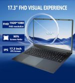 ⁦لابتوب ان بي في سي اكس اس دي 17 انش ويندوز 11.8GB RAM 512GB SSD معالج سيليرون رباعي النواة (حتى 2.9GHz)، شاشة IPS FHD مع منفذ نوع C وواي فاي وUSB 3.0⁩ - الصورة ⁦4⁩