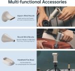 ⁦JISULIFE Portable Handheld Turbo Fan, 100 Speeds Adjustable Mini Personal Fan, 9000mAh USB Rechargeable Fan Battery Operated, LED Display, Metal Shell with Accessories Gifts for Men Women Travel-Brown⁩ - الصورة ⁦5⁩