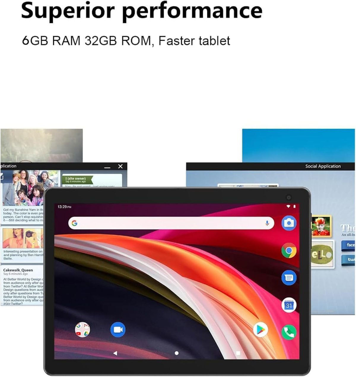 ⁦Tablet 10 inch, Tablets Android 15, Quad-Core Processor 32GB Storage Tablet Computer, 6GB RAM, 8MP Camera, AM, FM, WiFi, IPS Screen 6000mAh Long Battery Life Tableta⁩ - الصورة ⁦2⁩