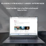 ⁦IJKKJI 17 Inch Laptop with Backlit Keyboard, Full-Size Large Font Keyboard, Intel Celeron N5095, 8GB RAM 256GB SSD, Computers with Windows 11, Type-C, Webcam, Dual Wi-Fi, Buletooth 4.2⁩ - الصورة ⁦5⁩