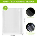 ⁦Prosight 100 Quart Size 8" x 10"Vacuum Sealer Bags,BPA Free Vacuum Seal Food Sealer Bags,Thick Embossed Food Storage Bag Great for Vac Storage, Meal Prep or Sous Vide (8" x 10")⁩ - الصورة ⁦2⁩