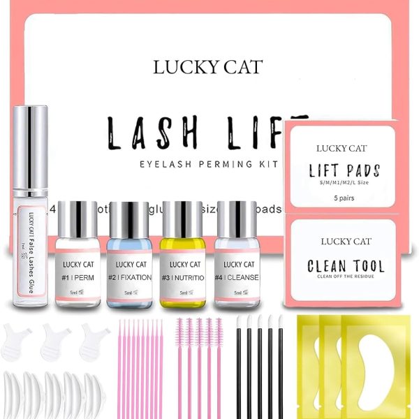 Lucky Cat Eyelash Perm Kit, Eyelash Extension Kit, Lash Lift Kit Ideal for Salons