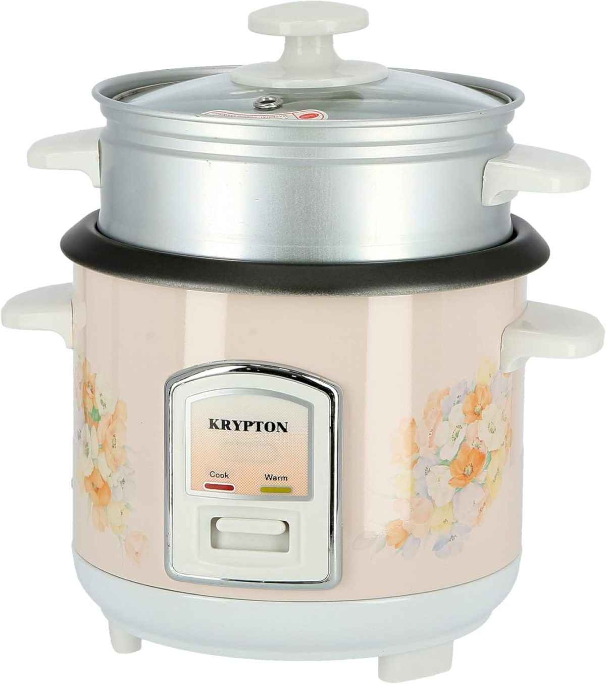 ⁦Krypton 350W 0.6L Rice Cooker with Steamer | Non-Stick Inner Pot, Automatic Cooking, Easy Cleaning, High-Temperature Protection - Make Rice & Steam Healthy Food & Vegetables - 2 Year Warranty⁩ - الصورة ⁦3⁩