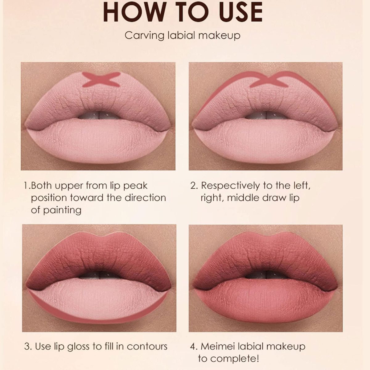 ⁦BestLand 12Pcs Matte Liquid Lipstick + Lip Liner Pens Set, Velvety Nude Lip Stain Waterproof Long Wear Makeup Gift Set⁩ - الصورة ⁦4⁩