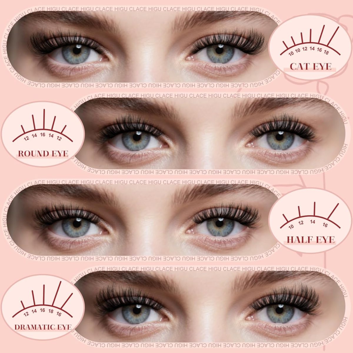 ⁦Individual-Eyelashes-Kit 280Pcs, Higu clace DIY Lash Extension Kit Mixed 10-18mm, 40D Natural Eyelashes Cluster Kit with Bond and Seal and Applicator, Lashes Clusters kit Easy to Use at Home (40D-V03)⁩ - الصورة ⁦3⁩