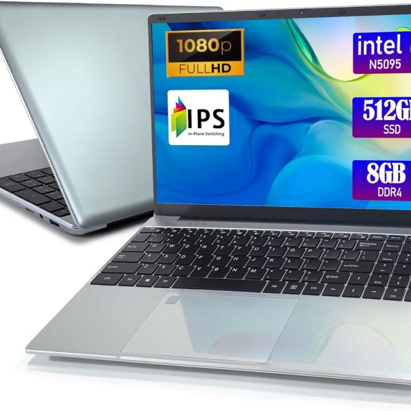 IJKKJI Laptop - Laptop Computer, 15.6 Inch Laptops, 8GB DDR4 RAM 512GB SSD, Celeron N5095, Computers with Win 11, 1920 x 1080 Display, Type-C, HD for Businesses and Students