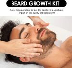 ⁦AXIYIBZI Beard Growth Oil Kit, Beard Care Serum, Roller for Hair Growth for Men, Men's Facial Hair Nutrition Nourishing Beard Care⁩ - الصورة ⁦3⁩