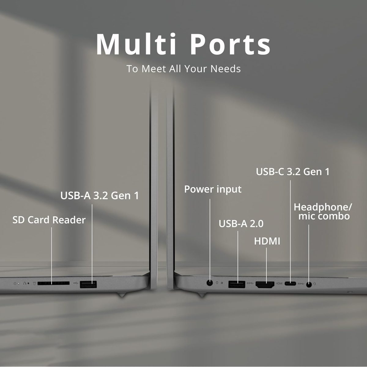 ⁦لينوفو لابتوب ايديا باد 3i بشاشة لمس FHD مقاس 15.6 انش ومعالج انتل i3-1115G4 وذاكرة RAM 8GB وSSD PCIe 256GB وبطاقة رسومات انتل UHD وكيبورد رقمية وكاميرا HD 720P وواي فاي 6 وويندوز 11، رمادي، بطاقة USB⁩ - الصورة ⁦9⁩