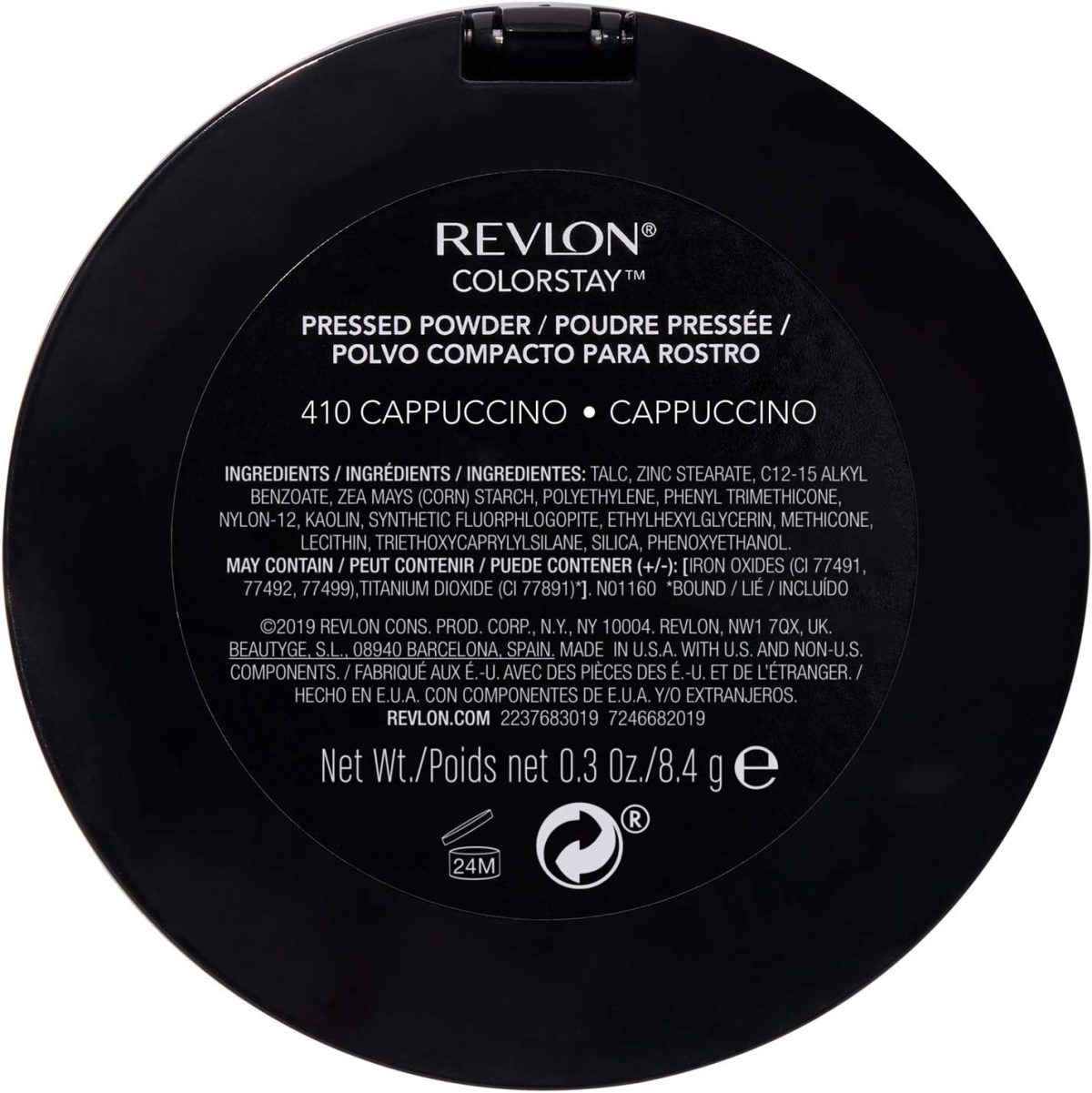 ⁦Revlon Powder Foundation by, ColorStay Face Makeup, Longwearing, Oil Free, Fragrance Free, Noncomedogenic, Cappuccino (410)⁩ - الصورة ⁦7⁩