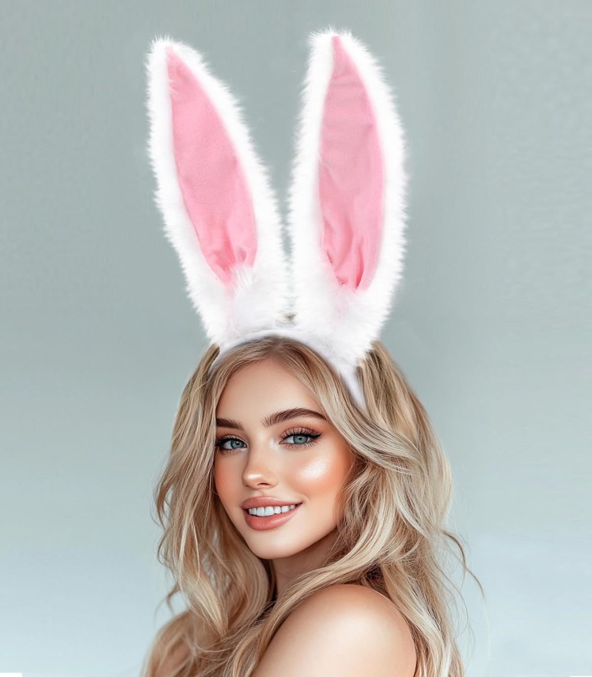 ⁦Bunny Ears Headband, Rabbit Ears Headbands, Furry Party Hairband Costume Accessories for Women⁩ - الصورة ⁦3⁩