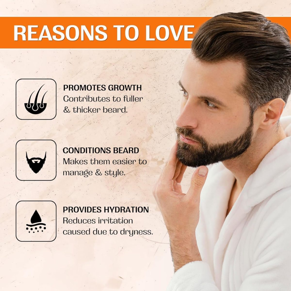 ⁦Nourish Mantra Advanced Beard Growth Oil With Capilia Longa, Argan, Vitamin E and Jojoba - For Fuller, Thicker and Healthier Beard - 30ml⁩ - الصورة ⁦2⁩