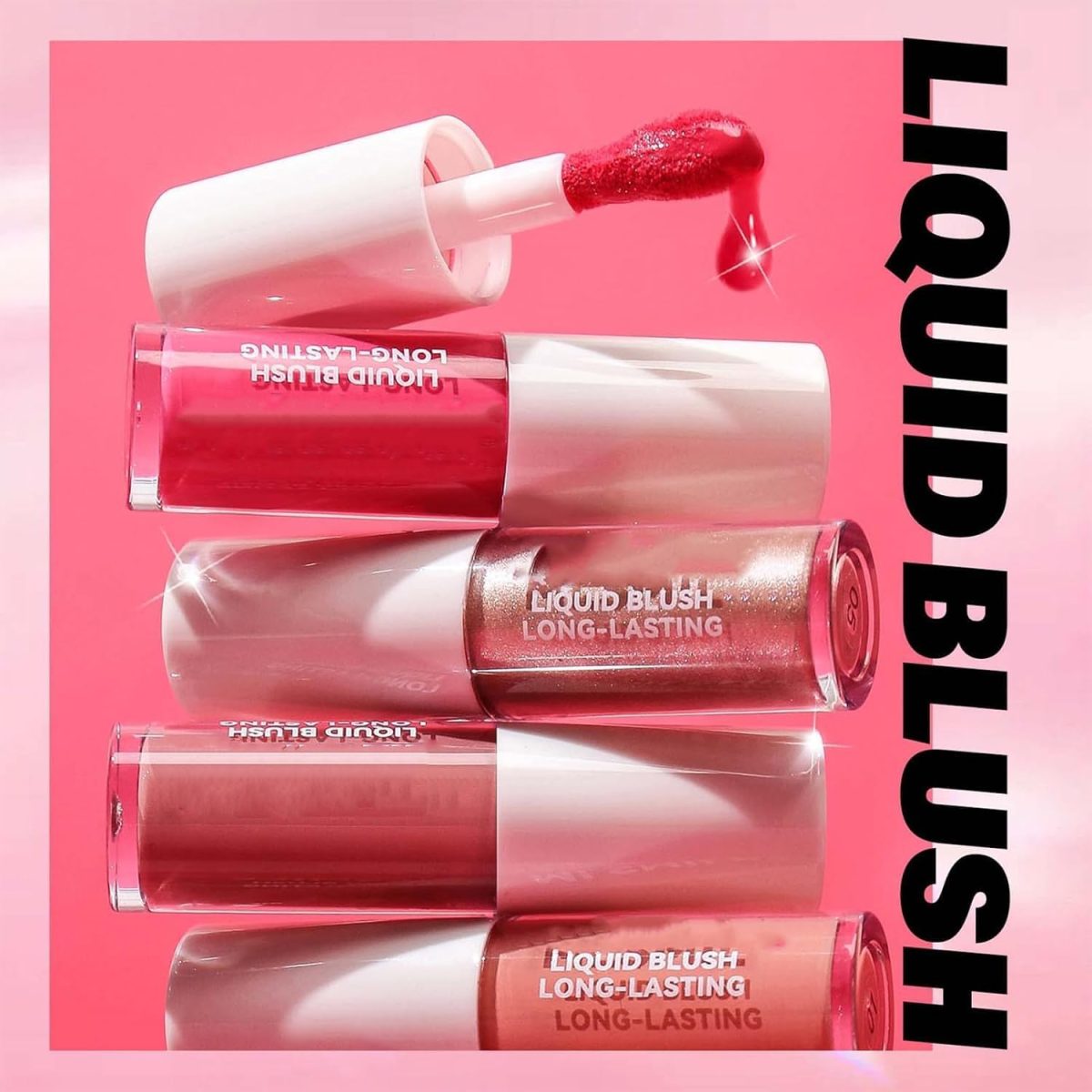 ⁦KASTWAVE Liquid Blush, Liquid Contour, Long Lasting Blush Stick for Cheeks Lips Eyes, Waterproof Lightweight Cream Blush, Moisturize & Blendable Blushers for Women Girls Cheeks Makeup (3Pcs)⁩ - الصورة ⁦7⁩