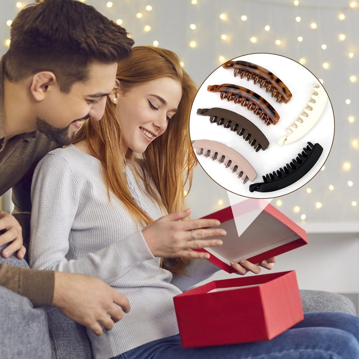 ⁦Bukela 6 Pieces Large Banana Hair Clips for Women Strong Hold Ponytail Holder Banana Clips for Fine Thick French Hair Accessories for Girls and Women⁩ - الصورة ⁦6⁩