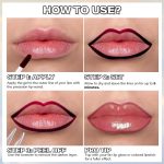 ⁦Gireatick Peel Off Lip Liner Stain, Pack of 3 Lip Liners, Peel Off Tattoo Lip Liner with Matte Finish, Waterproof, Transfer-Resistant, Highly Pigmented Colour (Light Brown/Dark Brown/Burgundy) (B, 3⁩ - الصورة ⁦3⁩