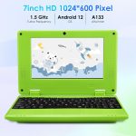 ⁦ZHAOHUIXIN 7" Portable Small Laptop, Android 12 Quad Core with 2GB RAM 32GB ROM Mini Laptop Notebook for Kids,Ideal Gift for Children 's Learning and Entertainment (Green)⁩ - الصورة ⁦3⁩