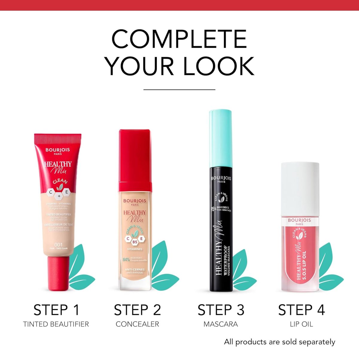 ⁦Bourjois Healthy Mix Clean S.O.S Lip Oil, 05 Coeur Cacao, Hydration Recover & Extra Shine, Nourishing Fruit Oils and Vegan Collagen, Hydrating, 94% Natural Origin Ingredients, 4.5ml (0.15oz)⁩ - الصورة ⁦8⁩