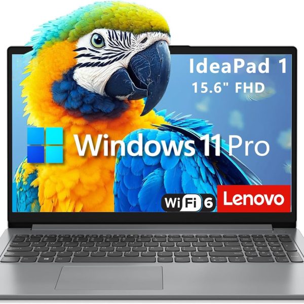 Lenovo IdeaPad 1 Laptop Computer for Business and Student, 15.6" FHD Display, Intel Dual Core Processor, 4GB DDR4 RAM, 256GB PCIe SSD, WiFi 6, Bluetooth 5.2, Type-C, Grey, Windows 11 Pro, AZ-XUT