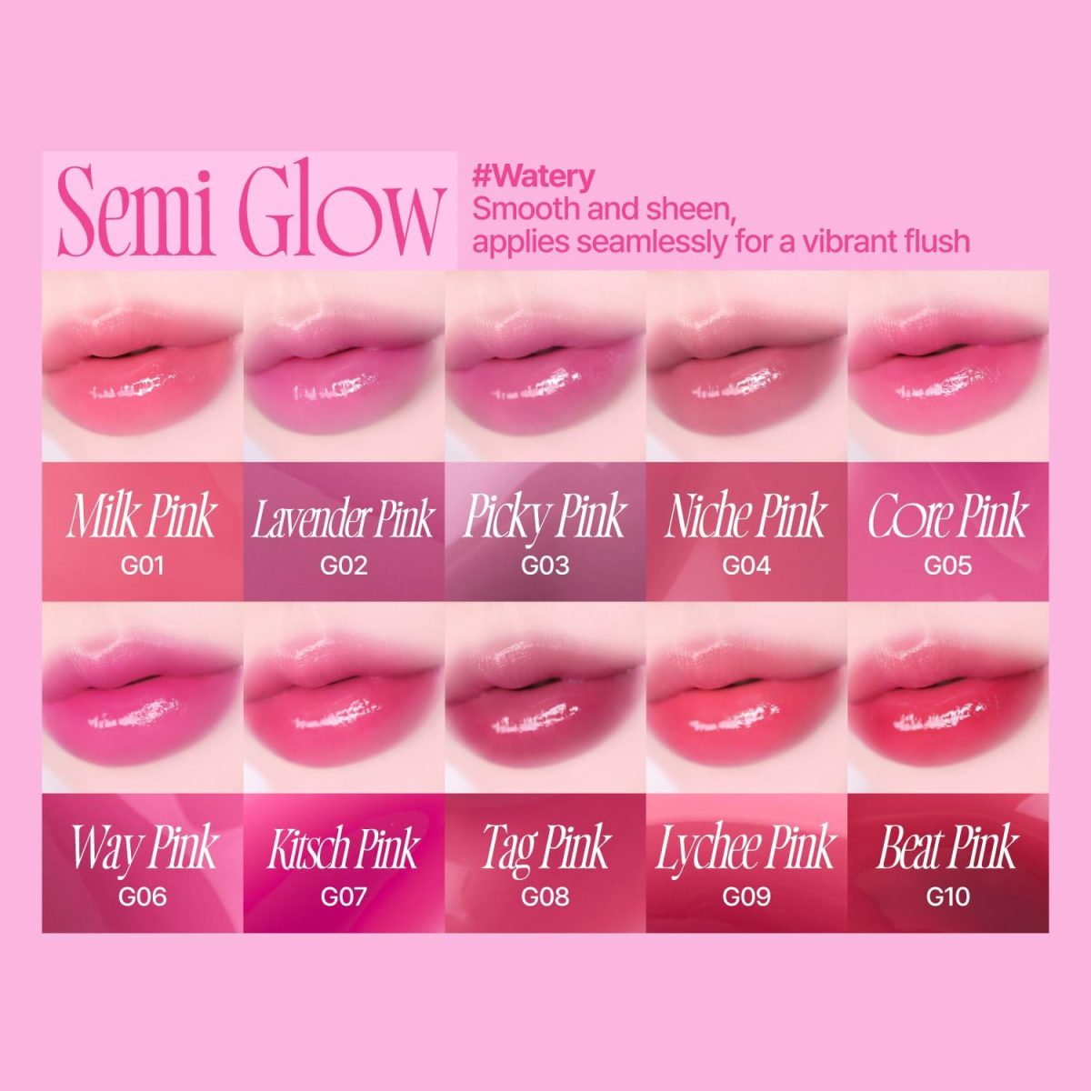 ⁦fwee Pink Obsession Stay-Fit Lip Tint | G07 Kitsch Pink | Weightless & Layerable Tint for Smudge-proof, Long-lasting Wear | Soft Blur Finish or Vibrant Flush | 3.8g⁩ - الصورة ⁦6⁩
