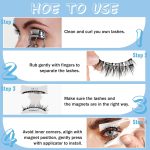 ⁦Hepiide 2 Pairs Magnetic Eyelashes Kit: with Magnetic Lash Applicator - Natural Wispy Manga Lashes - Reusable Magnet Lashes No Glue - False Eyelashes Band with Magnet (Pretty)⁩ - الصورة ⁦4⁩