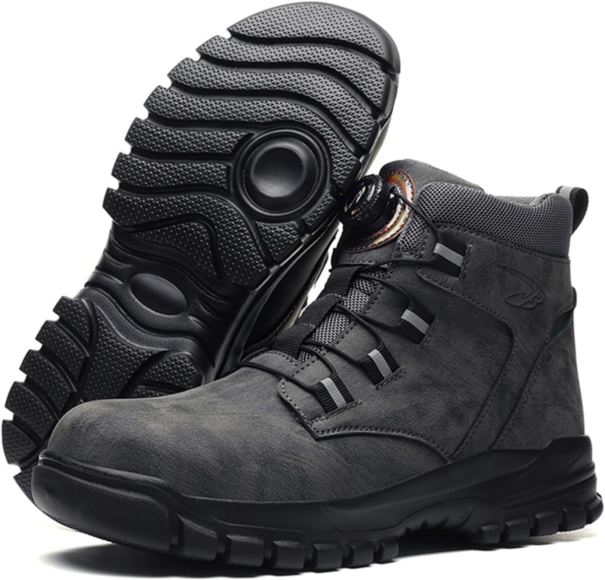 LIWEGHT Safety Shoes Steel Toe Shoes for Men Women Lightweight Comfortable Safety Boots Breathable Working Indestructible Construction Boots,Gray