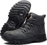 LIWEGHT Safety Shoes Steel Toe Shoes for Men Women Lightweight Comfortable Safety Boots Breathable Working Indestructible Construction Boots,Gray