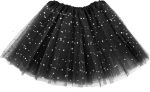 ⁦WLLHYF Girl Tutu Skirts,3Layers Tulle Sequin Star Ballet Dance Tutu Skirt Princess Christmas Skirt for Girl Toddler 2-8 Years⁩ - الصورة ⁦7⁩
