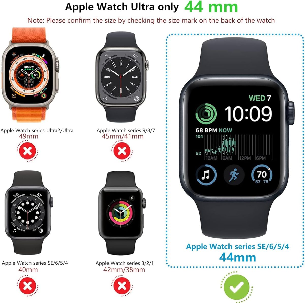 ⁦2 Pack for Apple Watch Series SE 6/5/4 44mm Privacy Screen Protector Case, [Anti-Peeping] Ultra-Thin Tempered Glass Case Cover for Watch Series 6/5/4/Series SE 2 (Black/Black, 44mm)⁩ - الصورة ⁦2⁩
