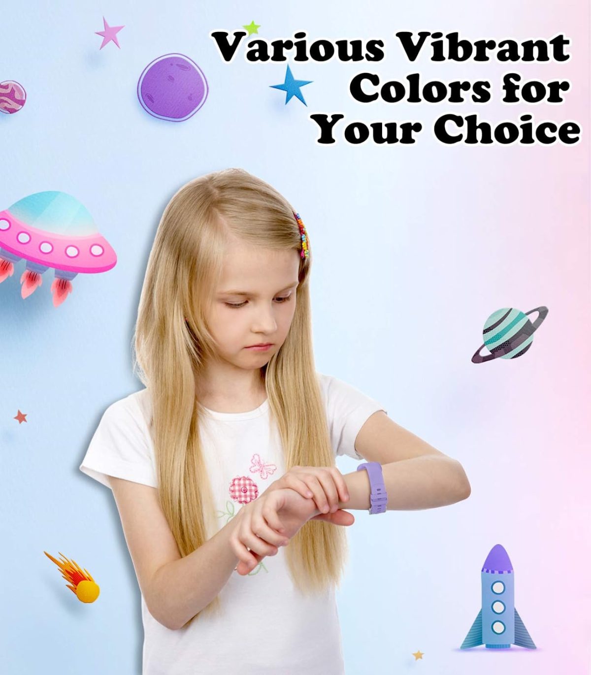 ⁦MoKo 3 Pack Silicone Replacement Bands Adjustable Smart Watch Band for Kids Compatible with Garmin Vivofit JR 3⁩ - الصورة ⁦6⁩