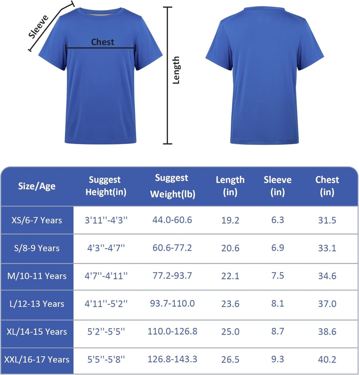 ⁦BIG ELEPHANT 4 Pack Boys Athletic Short T-Shirts, UPF 50+ Sun Protection Rash Guard Shirts |Quick-Dry,Moisture-Wicking⁩ - الصورة ⁦6⁩