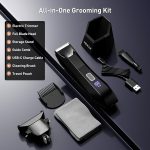 ⁦VIKICON 2-in-1 Manscape Trimmer & Shavers for Men: No-Nick Full Body Electric Razor for Pubic, Balls, Back Hair w/Dual-Head Trimmer & Foil Blades - Waterproof Groomer Kit w/Light, Travel Lock & Pouch⁩ - الصورة ⁦8⁩