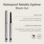⁦Sandstone Scandinavia Black Hypoallergenic Eyeliner Waterproof - Unscented Metallic Black Eye liner - Vegan & Cruelty Free Eye Pencil - Colored Eyeliners for Sensitive Eyes - Black Eyeliner Pencils⁩ - الصورة ⁦8⁩