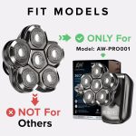 ⁦AidallsWellup 6D Blade Refills, 𝐎𝐍𝐋𝐘 𝐟𝐨𝐫 𝐌𝐨𝐝𝐞𝐥: 𝐀𝐖-𝐏𝐑𝐎𝟎𝟎𝟏, for AidallsWellup Electric Head Shaver for Bald Men⁩ - الصورة ⁦2⁩