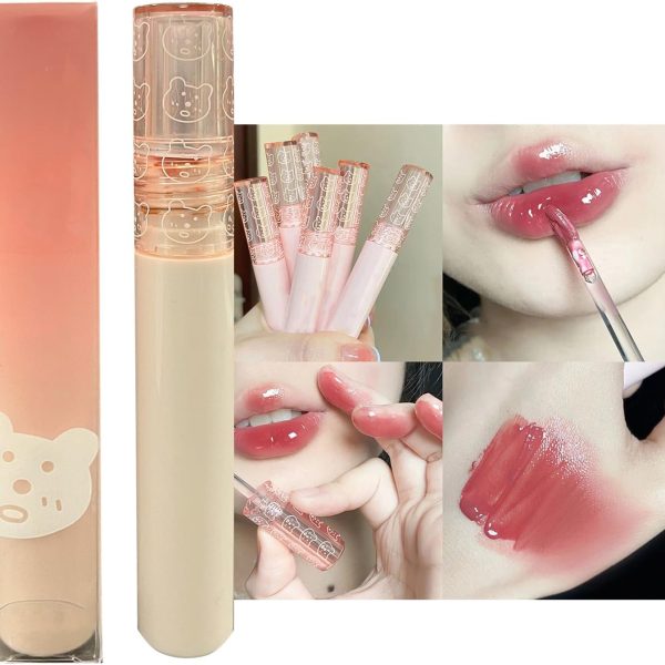 KWOLYKIM Glass Water Lifter Gloss, Hydrating Lip Gloss, Plumping Water Gloss Lip Gloss Moisturizing Sweet Lip Glaze Cherry Blossom