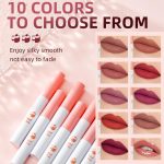 ⁦TITIMORE 10 Colors Matte Cigarette Lipstick Set - Long Lasting Liquid Waterproof Lip Gloss - Little Smoke Velvet Lipstick for Women Gift Lip Makeup⁩ - الصورة ⁦2⁩