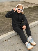 ⁦Girls 2 Piece Outfits Sweatsuit Kids Fleece Half Zip Hoodies Sweatshirt and Sweatpants Set with Pockets⁩ - الصورة ⁦4⁩
