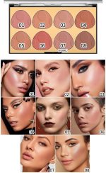 ⁦SYOSI 8 Colors Pearl Light Slightly Drunk Powder Blusher Powder Brighten Matte Powder Blusher Plate⁩ - الصورة ⁦4⁩