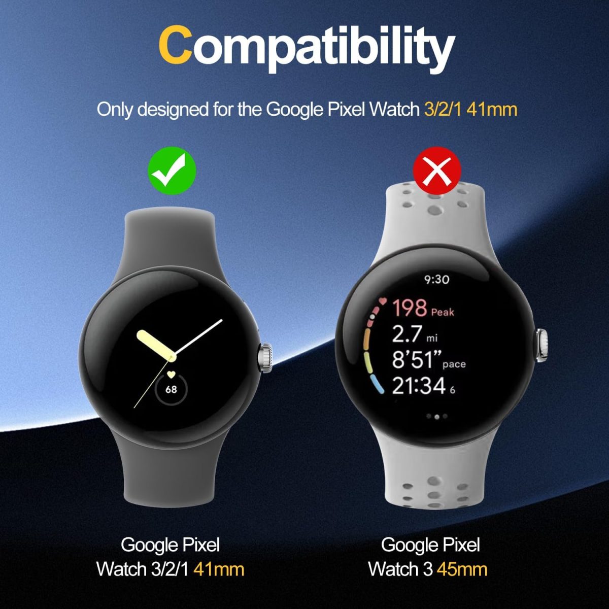 ⁦T Tersely 【3 Pack】 Screen Protector for Google Pixel Watch 3 41mm/45mm, Clear PMMA Curved Film, Soft Protective Full Coverage Film Accessories Compatible with Google Pixel Watch 3 2024 (41mm)⁩ - الصورة ⁦2⁩