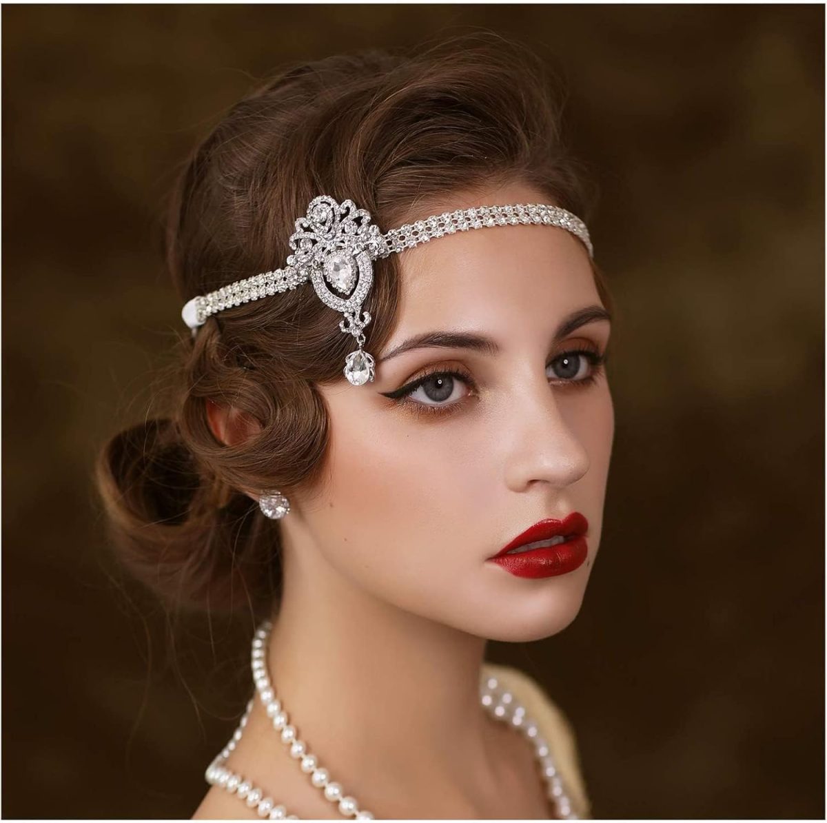 1920's Flapper Headband, Great for Gatsby Headpiece 20s Art Deco Hair Accessories Headband Sliver