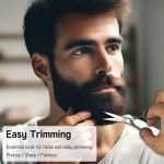 ⁦Beard Scissors for Men, Stainless Steel Moustache & Eyebrow Scissors with Comb, Multi-Function Grooming Kit with Storage Bag for Beard, Eyebrows & Moustache⁩ - الصورة ⁦2⁩