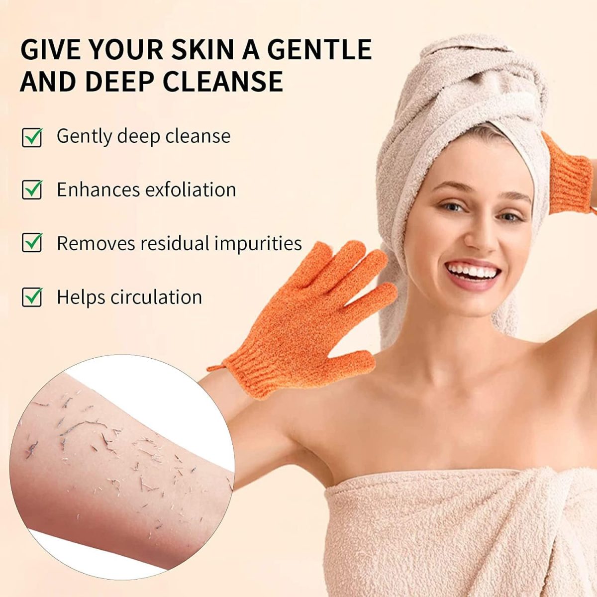 ⁦Beibi 8 Pairs of Exfoliating Bath Gloves, Exfoliating Scrub Gloves, Dead Skin Cell Removal Solvent, Exfoliating Shower Accessories for Showers, Spas, Massages and Body Scrubs for Men, Women and Kids⁩ - الصورة ⁦2⁩