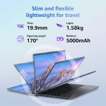 ⁦VIGSENUP Laptop, 12GB LPDDR5 RAM 1TB SSD, 15.6 Inch Laptop Computer, Win11 Pro, N95 Quad Core Processor, Up to 3.4GHz, Preinstall Office Pro Plus 2024, WiFi 5, BT 5.0, USB-C, Fingerprint,Gray⁩ - الصورة ⁦5⁩