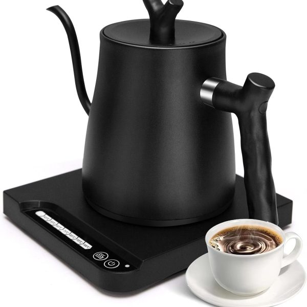 Prosight Electric Gooseneck Kettle,Fast Boiling Pour Over Electric Water Kettle,304 Stainless Steel Coffee Kettle with Boil-Dry Protection,Keep Warm,Temperature Indicate,Touch Screen Panel, 1000W,1L