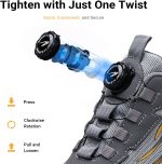 ⁦LIWEGHT Safety Shoes for Men Women,Non Slip Work Boots Rotating Button Shoelaces,Lightweight Comfortable Steel Toe Shoes⁩ - الصورة ⁦6⁩