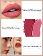 ⁦Erinde Matte Lipstick Waterproof, Pink Lipstick Long Lasting, 24 Hours Hold, Permanent Moisturising, Highly Pigmented Rimmel Lip Pen⁩ - الصورة ⁦4⁩